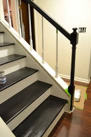Black And White Stair Railing Black And White Stairs Diy Stairs Indoor Stair Railing Banister Remodel