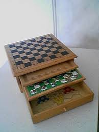 Vintage 1980 S Wood Box With 2 Slide Out Boards And A Etsy Wooden Board Games Wood Boxes Wooden Games