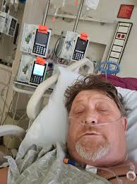 This is Robert! He's currently at maine medical center and has been for a  week after he had 2 heart attacks resulting in an aortic tear causing him  to have a stroke