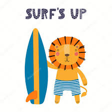 This little project has been in the works for about 6 months before the finish. Hand Drawn Vector Illustration Of A Cute Lion In Summer With Surfboard Lettering Quote Surfs Up Isolated On White Background Scandinavian Style Flat Design Concept For Summer Children Print Premium Vector
