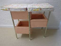 Toys Vintagetoys Vintage Wicker Pink Baby Doll Changing Table Folding 3 Compartments Doll Changing Table Baby Doll Changing Table Vintage Wicker