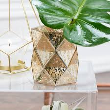 These are completely handmade, the. Geometric Mercury Glass Vase Candle Holder The Knot Shop