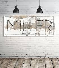 The Miller Sign Personalized Chippy Farmhouse Canvas Wall Art Nlsc0117 Farmhouse Wall Art Name Wall Art Modern House Design