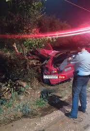 Τροχαίο ατύχημα, με τραυματισμό δύο ατόμων, σημειώθηκε το πρωί της τρίτης 8 ιουνίου στην ε.ο. Kalamata Nekroi Se Troxaio Dyo 20xronoi Eikones Messhnia Ant1 News