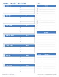 Printable Family Planner Template Weekly Planner Template Weekly Family Planner Family Planner