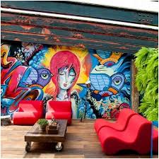Student Lounge Graffiti Rooftop Terrace Design Terrace Design Graffiti