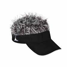 The Original Flair Hair Visor Cotton Sun Visor With Fake Hair Hair With Flair Fake Hair Visor