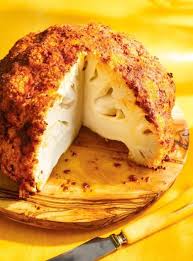 Chou Fleur Entier Au Four Ricardo Recipe Baked Cauliflower Vegan Dishes Recipes