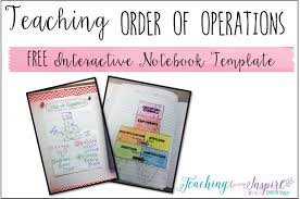 Teaching Order Of Operations Free Inb Template Teaching