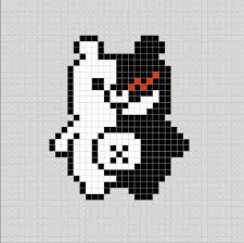 Monokuma Danganronpa Anime Pixel Art Patterns Anime Pixel Art Pixel Art Pattern Pixel Art Grid