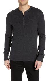 Rag & Bone Men's Davis Wool/linen Henley Shirt In Charcoal