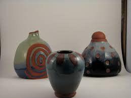 3 Blue Pots Earthenware Earthenware Ceramics Pottery