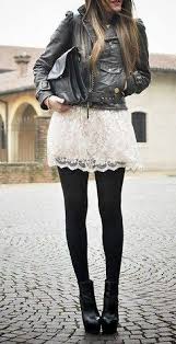 I Need A Leather Jacket Vestido Con Medias Ropa Moda