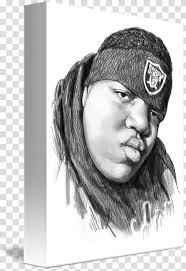 Biggie smalls aka notorious b.i.g in acrylic print. The Notorious B I G Black And White Drawing Portrait Sketch Biggie Smalls Transparent Background Png Clipart Hiclipart