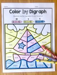 Kindergarten Or First Grade Color By Digraph Activity Perfect For Centers Or Small Group Includes Ch Sh Digraph Digraphs Activities Kindergarten Activities