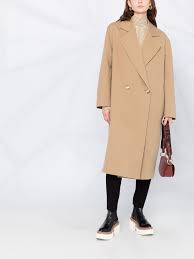 Camel coats and fur stoles. Oversized Double Breasted Wool Coat Editorialist