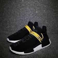 Black And Yellow Tennis Shoes Pharrell X Nmd Human Race Black Yellow White Black Yellow And White Sneaker Head Sneakers