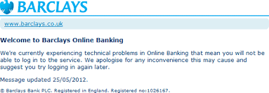 Barclays online banking is a safe and convenient way to take care of your daily banking, whether you're at work, out and about or on. Barclays Online Offline Again The Register
