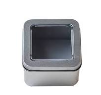 Best Selling Wholesale Silver Square Watch Tin Box with Window Custom Logo Printed Crafts Candles Made High Quality Tin Plate