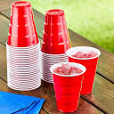 Great Value Everyday Disposable Plastic Party Cups, Red, 9 oz, 50 ...