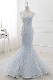 Baby Blue Sweep Train Lace Mermaid Evening Dresses Formal Dress With Applique Prom Dresses Long Mermaid Baby Blue Wedding Dresses Black Mermaid Dress