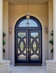 House entrance or balcony doorway with glass double doors, flat vector illustration. Ultimate Guide Front Doors Designs Lighthouse Contracting