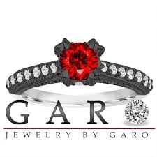 Black And Red Diamond Engagement Ring Fancy Red Diamond Engagement Ring 0 81 Carat 14k Black And W Fancy Yellow Diamond Engagement Rings Black Diamond Ring Engagement White Diamond Rings Engagement