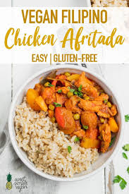 Vegan Filipino Chicken Afritada Gluten Free Sweet Simple Vegan Recipe Vegetarian Recipes Recipes Vegan Cooking