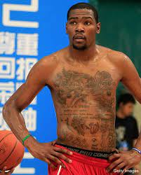So much for hiding those tattoos. Just Found Out Kevin Durant Has A Ton Of Hidden Tattoos Warriors