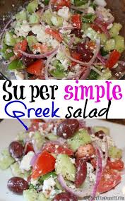 Super Simple Greek Salad Recipe Greek Salad Veggie Recipes Soup And Salad
