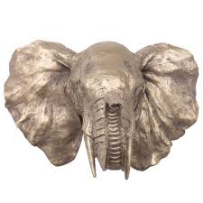 Trophee Mural Elephant Dore Maisons Du Monde