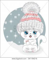 Cute White Cat Winter Vector Photo Free Trial Bigstock Animated happy birthday wishes 4u. big stock photo