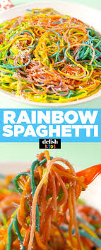 Rainbow Spaghetti Recipe Food Cooking Recipes Kids Meals