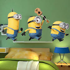 New Despicable Me 2 Minions Wall Sticker For Bedroom Decal Decoration Home Children Wall Sticker Vinyl Wall Stickers Bedroom Kids Room Wallpaper Decal Wall Art