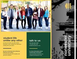 Green Yellow Formal University School Trifold Brochure College Brochure Brochure Trifold Brochure