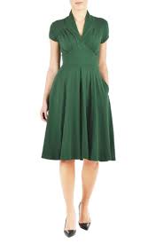Cotton Knit Falls Gracefully Into The Pleated Bodice And Flowing Skirt Of Our Feminine Fit And Flare Dress Accented With A Wide Vestidos Looks Femininos Looks