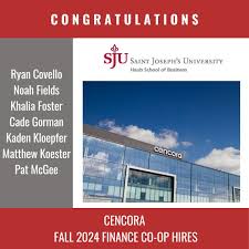 Congratulations to Ryan Covello '27, Noah Fields '27, Khaila Foster '27,  Cade Gorman '27, Kaden Kloepfer '27, Matthew Koester '27, and Pat McGee '27  for securing fall 2024 Co-op roles in Finance