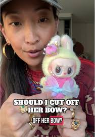 Pink Labubu with Blue Bow