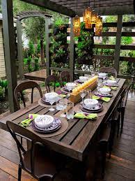 Refined and elegant, deliberate and thoughtful — with outdoor living fun. Go Glamping Throw A Luxury Camping Party At Home Decorating Home Garden Television Outdoor Dining Room Outdoor Dining Outdoor Dining Table