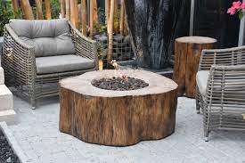 Our gas fire pit tables use propane as their fuel source so you can be certain of a dependable and economical experience. Outdoor Fire Pit Fire Table Patio Furniture Canvas Cover Lava Rock Included Elementi Columbia Cast Concrete Natural Gas Fire Table 45 000 Btu Auto Ignition Stainless Steel Burner Outdoor Heating Patio Lawn Garden