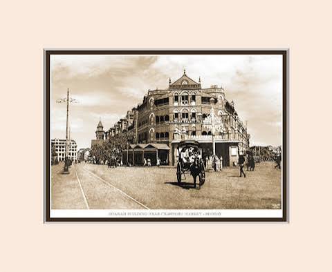 Old Vintage Bombay (Mumbai) Mounted Photo Frame of Sitaram Building near Crawford Market Paper Print - Art & Paintings posters in India - Buy art, film, design, movie, music, nature and educational