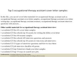 Top 5 Occupational Therapy Assistant Cover Letter Samples