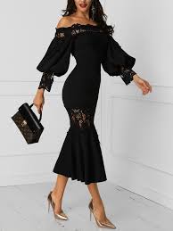 а что произошло дальше мы с вами сейчас и узнаем Crochet Lace Insert Puff Sleeve Fishtail Bodycon Dress Shop Bodycon Dresses Crochet Dress Bodycon Dress
