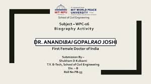 Dr. Anandibai Joshi | PPT