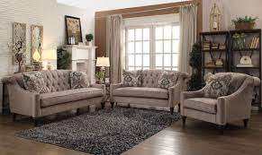 Featuring nailhead trim, flared arms and soft color, the bernardino makes a luxurious addition to your home. Ferraro Crystal Like Button Tufted Sofa Set With Sloped Armrest Nailhead Trim