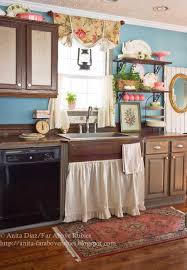 lace sink skirt and cafe curtains