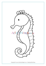 Seahorse with tiger stipe pattern coloring page to color, print and download for free along with bunch of favorite seahorse coloring page for kids. Seahorse Colouring Page