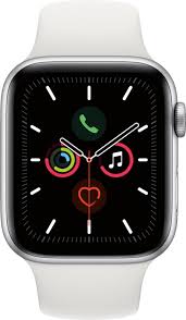 Keep in mind that, while availability and prices were the larger apple watch series 5 is currently priced at $339. Apple Watch Series 5 Gps Cellular 44mm Silver Aluminum Case With White Sport Band Silver Aluminum At T Mwvy2ll A Best Buy