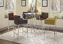.tables counter height table sets counter height tables dining table sets dining tables furniture collections patio bar height tables patio bistro tables. Chrome And Glass Pub Table By Coaster 260 Chrome And Cranberry Barstool 180 3 Piece Set 620 On Sale Now F Bar Table Black Dining Room Table Pub Table Sets