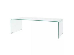 Table basse rectangulaire en verre. Distingue Consoles Serie Bridgetown Table Basse 100 X 48 X 33 Cm Verre Trempe Transparent Vente De Sans Marque Conforama